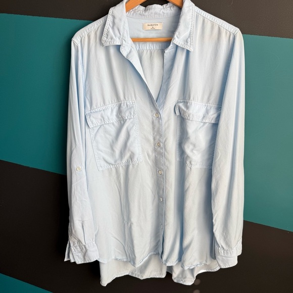 Babaton Sky Blue Button-Down Shirt - Picture 2 of 11